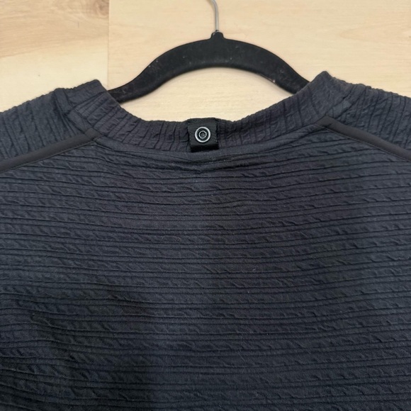 Lululemon On Repeat Dress Black Long-Sleeve Textured Removable Collar Women's 6 - Picture 14 of 15